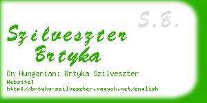 szilveszter brtyka business card